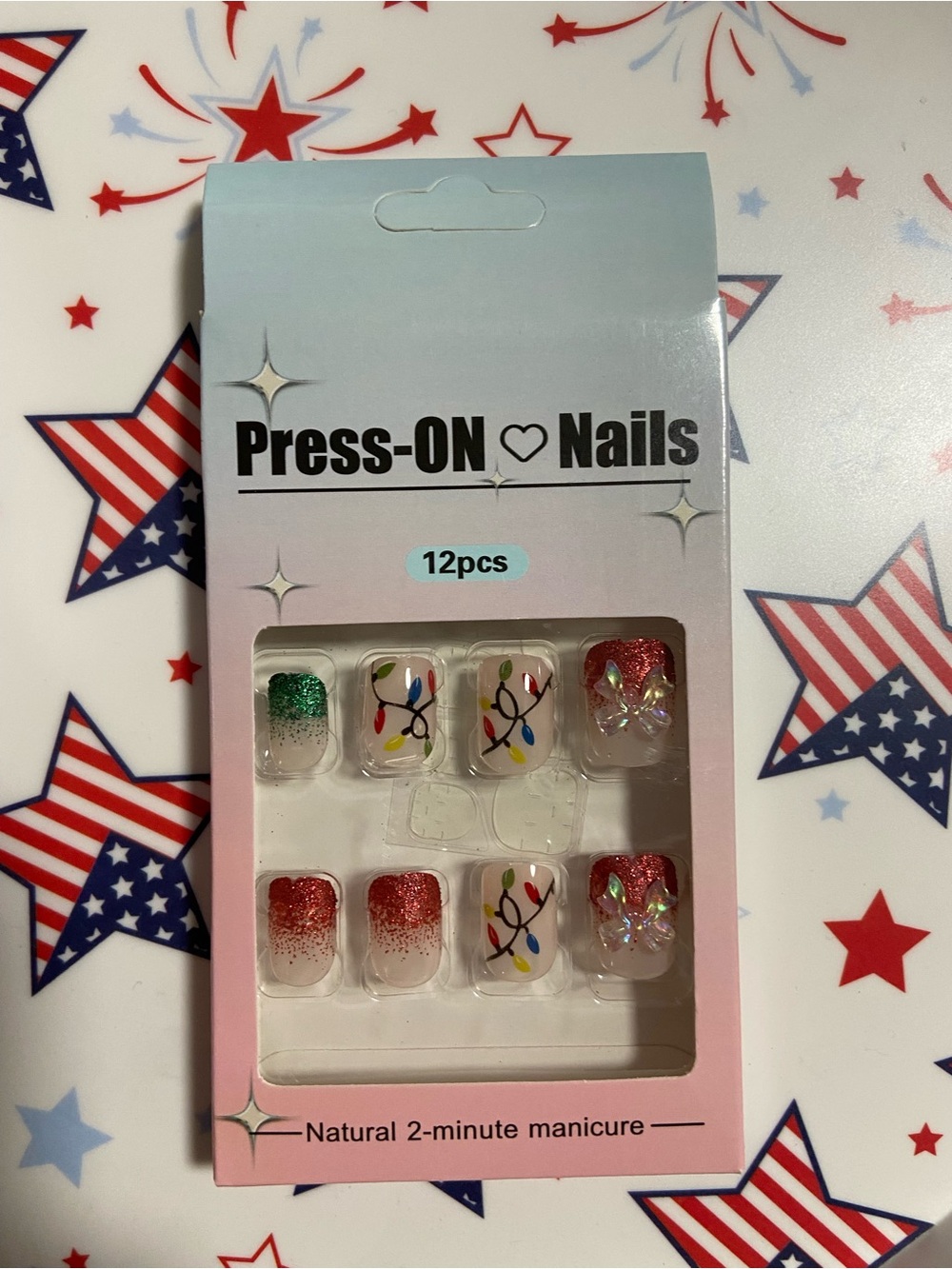 12pcs - Holiday Red, Green & Multicolor Light Design